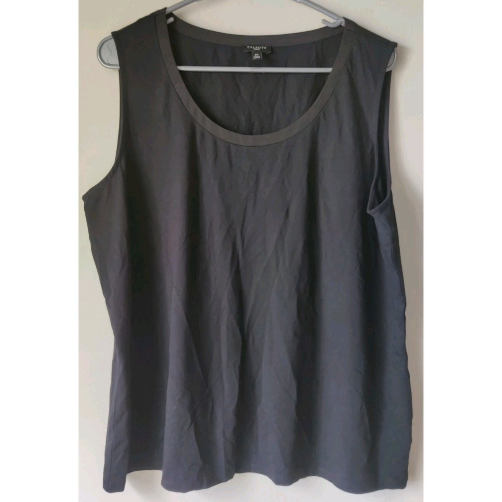 TALBOTS Woman Black Sleeveless Scoop Neck Tank‎ Top Women's Plus Size 2X